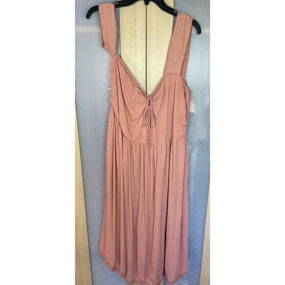 House of Harlow 1960 x Revolve Midi Boho Dress Women’s Sz XL Party Casual Pink - Picture 2 of 8
